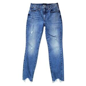 Lucky Brand Mid Rise Bridgette Ankle Skinny Jeans Distressed Medium Wash Sz 6/28